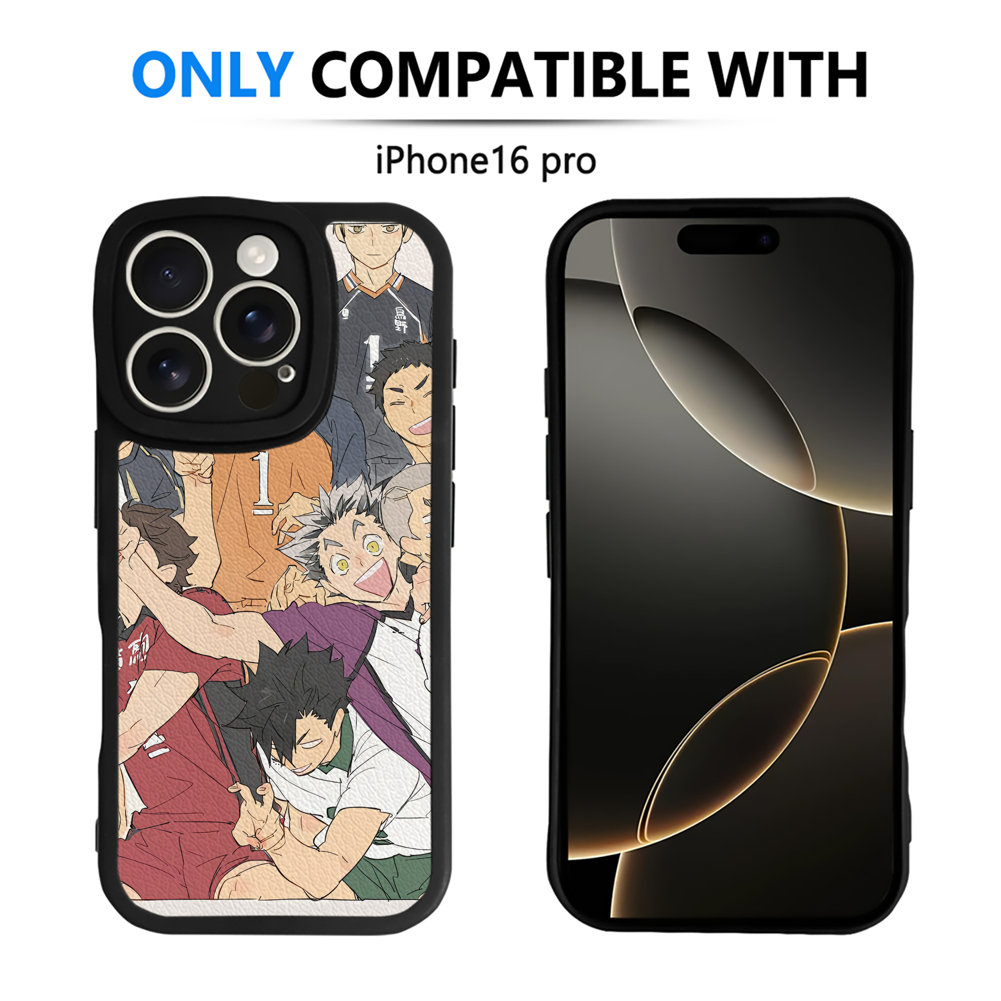 （画像用） ハイキュー!! Haikyu!! 【iPhone 16シリーズ対応】シリコンスマホケース（レザー調） 材質：シリコン